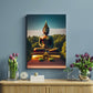 Buddha Meditating in Mountains Wood Print Wall Art