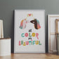 Colorful Unicorn Wood Print Wall Art