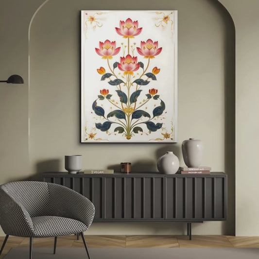 Flowers Branch Wood Print Wall Art