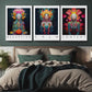 Set Of 3 Calm, Content, Receptive Spiritual Yoga Studio Wood Print Wall Art