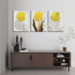 Yellow Botanical Wood Print Wall Art Set of 3