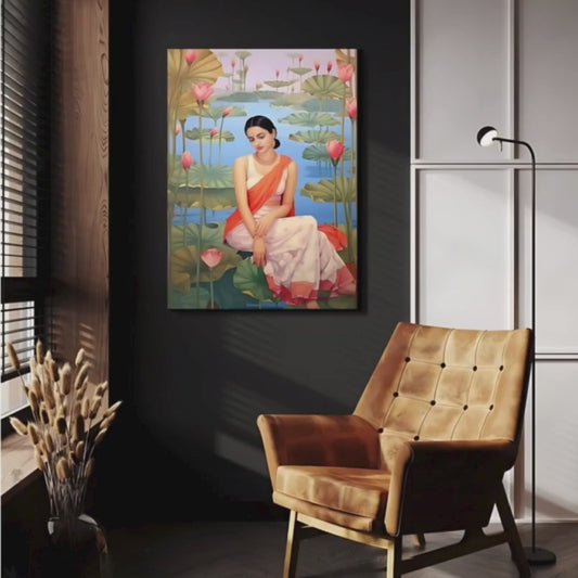 Thinking Women Wood Print Wall Art