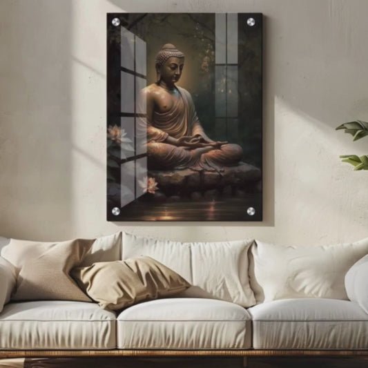 Meditating Buddha Wood Print Wall Art