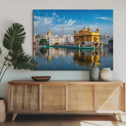 Golden Temple Wood Print Wall Art