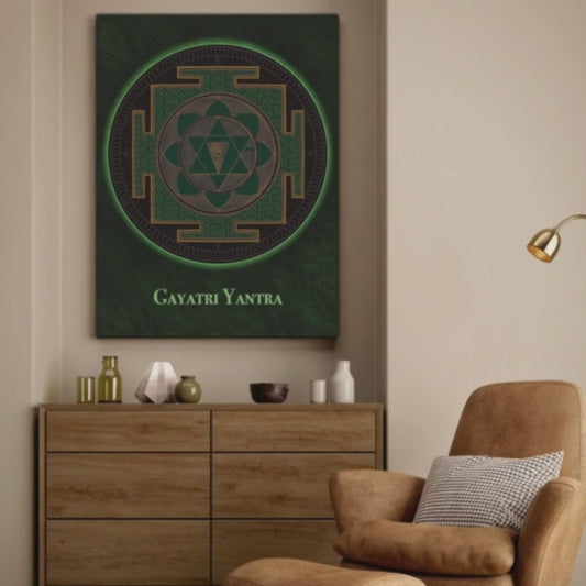 Gayatri Yantra Wood Print Wall Art