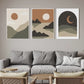 Moon Phase Boho Wood Print Wall Art Set of 3