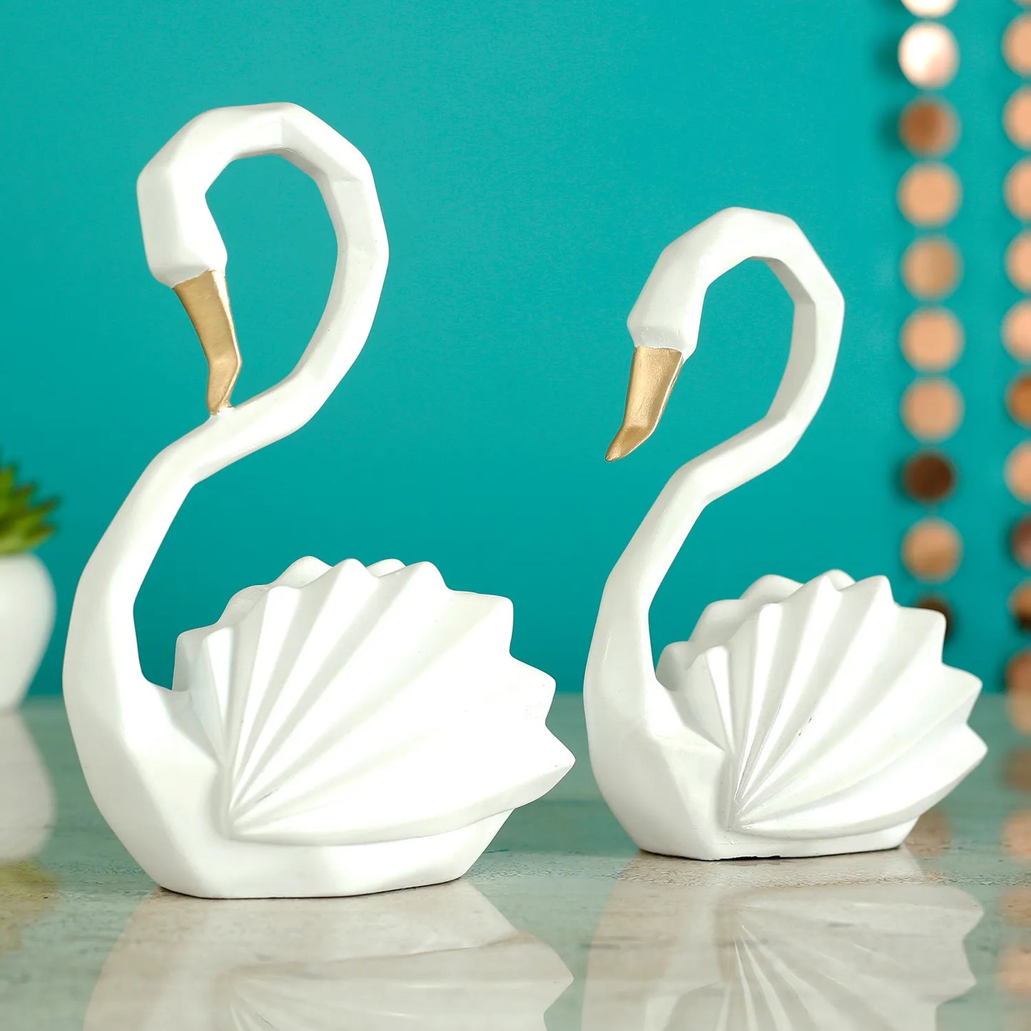 Swan-A Love Birds Pair Showpiece