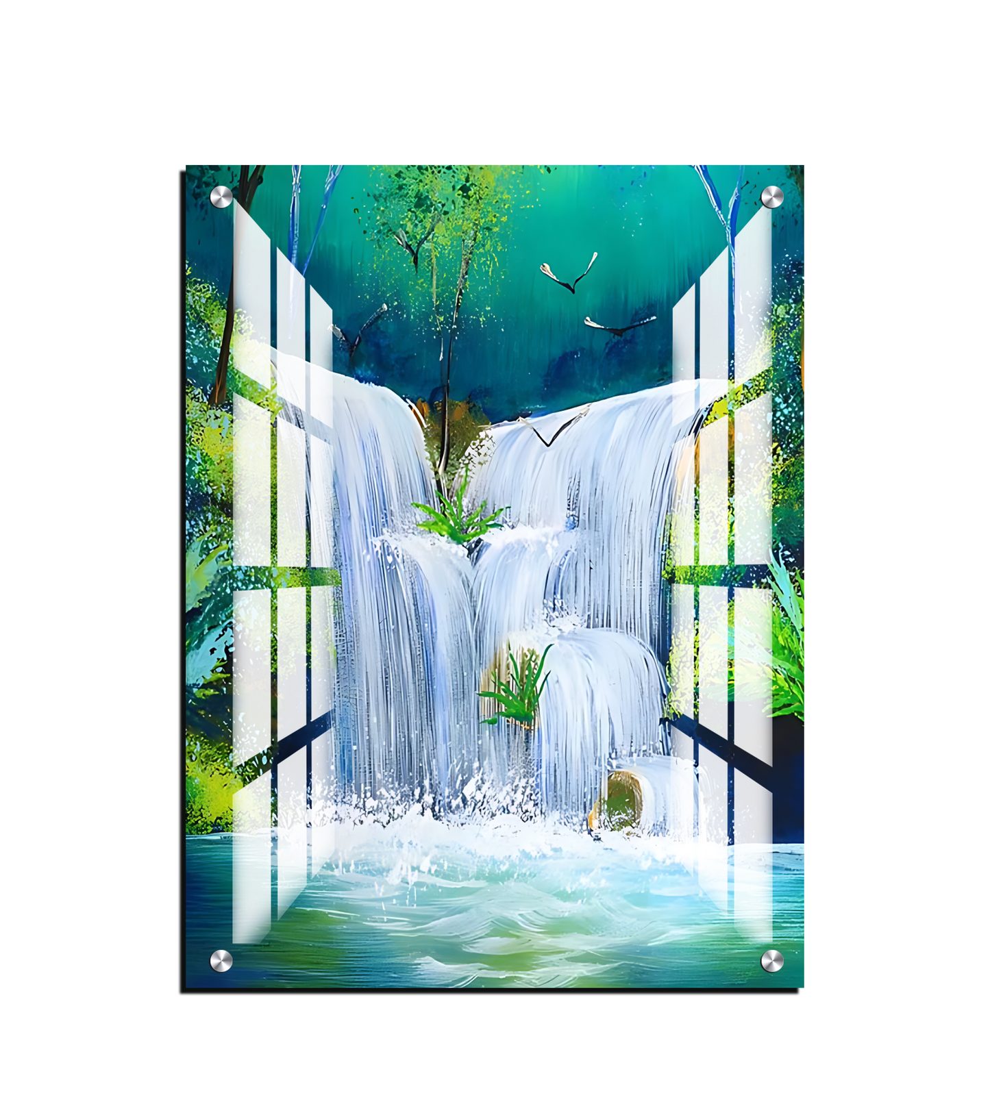 Waterfall Good Luck Wall Art Luxury Painting