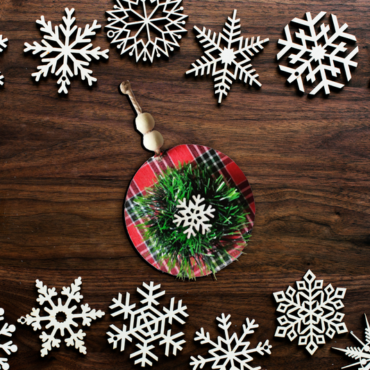 Tassel and Snow Flake Christmas Hanging Ornament