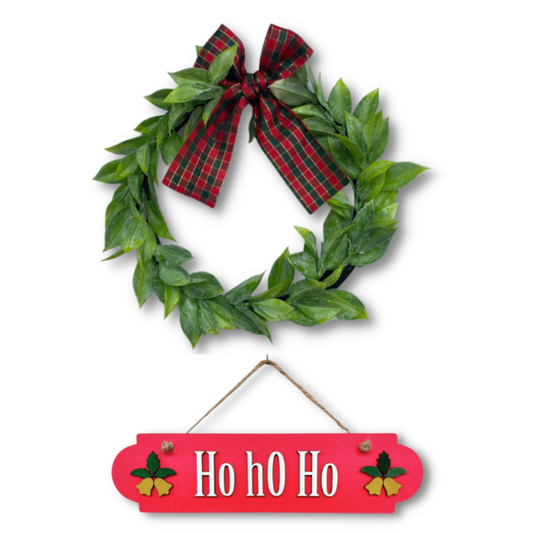 Set of Wreath Ring & Ho ho ho Quote For Christmas Décor