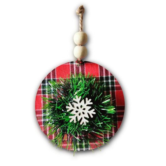 Tassel and Snow Flake Christmas Hanging Ornament